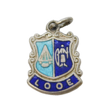 Sterling Silver Enamel Looe Shield Crest Charm Pendant Vintage c1970