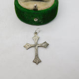 Sterling Silver Religious Cross Charm Pendant Vintage c1970