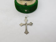 Sterling Silver Religious Cross Charm Pendant Vintage c1970