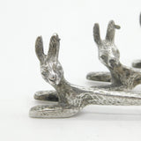 19th Century Set of Three Cast Silver Plated Hare Cutlery Rests Antique c1890s