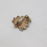 Sterling Silver Textured Peacock Charm Pendant Vintage c1970s