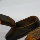 George III Pair of Leather & Wooden Novelty Shoe Form Snuff Boxes Antique