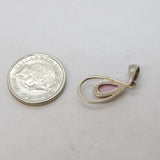 Sterling Silver Mother of Pearl Drop Charm Pendant Vintage c1970s