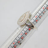 Sterling Silver Paste Set Peardrop Shape Statement Ring Vintage c1970 Size L
