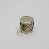 Sterling Silver Marching Band Drum Charm Pendant Vintage c1970