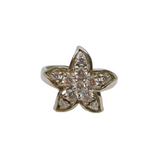 Sterling Silver Multi-Stone CZ Flower Form Dress Ring Modern c2000 Size Q 1/2