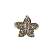 Sterling Silver Multi-Stone CZ Flower Form Dress Ring Modern c2000 Size Q 1/2