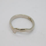 Sterling Silver Abstract Wave Pattern Dress Band Ring Vintage c1970 Size N