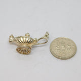 Sterling Silver Opening Lamp With Figure Inside Charm Pendant Vintage c1970