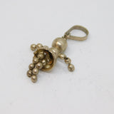 Sterling Silver Handmade Beaded Doll Charm Pendant Vintage c1970