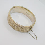 George V Sterling Silver Floral Jubilee Bangle Bracelet Antique 1935 Birmingham