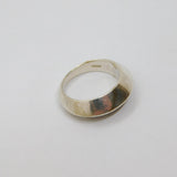 Sterling Silver Two-Tone Peaked Graduating Ring Modern 1991 London Size N 1/2