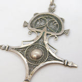 20th Century .800 Grade Silver Tuareg Cross Pendant Antique c1930s