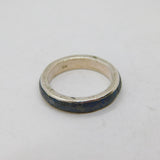 Sterling Silver Mexican Blue Hardstone Studio Band Ring Vintage c1970 Size P 1/2