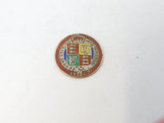 Queen Victoria Sterling Silver Gilt & Red Enamel Sixpence Coin Antique 1887