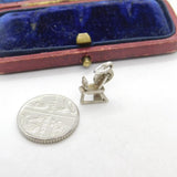 Sterling Silver Spinning Wheel Charm Pendant Vintage c1970