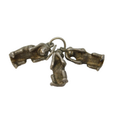 Sterling Silver See, Hear, Speak No Evil Monkeys Charm Pendant Vintage c1970