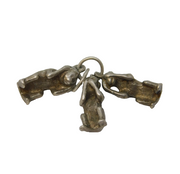Sterling Silver See, Hear, Speak No Evil Monkeys Charm Pendant Vintage c1970