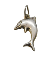 Sterling Silver Leaping Dolphin Charm Pendant Vintage c1970s
