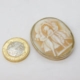 Victorian Sterling Silver Mounted Three-Graces Cameo Brooch Antique c1860