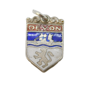 Sterling Silver Enamel Devon Charm Pendant Vintage c1970s