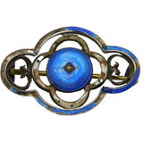 Scandinavian Sterling Silver & Enamel Dress Brooch Antique c1920 Art Deco