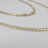 Italian Sterling Silver Flat Curb Chain Necklace 46cm Contemporary c2000's
