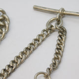Edwardian Sterling Silver Graduating Albert Watch Chain Antique 1904 London