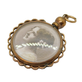 Victorian Rolled Gold Double Portrait Locket Pendant Antique c1890s