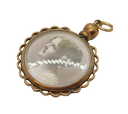 Victorian Rolled Gold Double Portrait Locket Pendant Antique c1890s