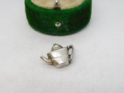 Sterling Silver Fluted Teapot Charm Pendant Vintage c1970