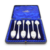 Victorian Boxed Sterling Silver Prince of Wales Picture Back Teaspoons Antique