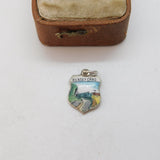 Sterling Silver Enamel Kilnsey Crag Charm Pendant Vintage c1970