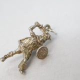 Sterling Silver Viking Warrior Charm Pendant Vintage c1970s