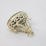 Victorian Sterling Silver & Bloodstone Agate Set Fob Pendant Antique c1890s