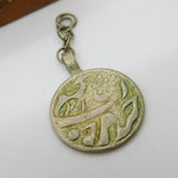 Indian Sterling Silver Mughal Coin Drop Fob Pendant Antique c1800