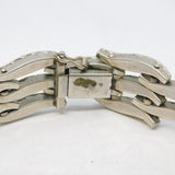 Art Deco Esha Randel Silver Plated & Paste Set Floral Bracelet Antique c1930s