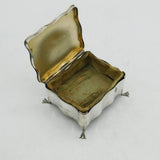 Victorian Sterling Silver Paw Foot Jewellery Box Antique 1901 Birmingham