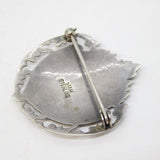 Siam Sterling Silver Niello Enamel Dancing Figure Brooch Pin Antique c1940