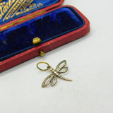 White Metal With Gold Plate Dragonfly Charm Pendant Vintage c1970