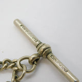 20th Century 'Albo Silver' Albert Watch Chain & Fob Antique c1920s Art Deco