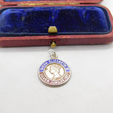 Sterling Silver & Enamel Silver Jubilee Charm Pendant Vintage c1970