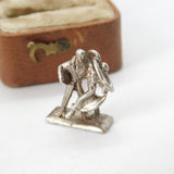 Sterling Silver Ballroom Dancing Scene Charm Pendant Vintage c1970