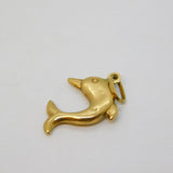9ct Yellow Gold Leaping Dolphin Charm Pendant Vintage c1970