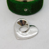 Sterling Silver Swirling Heart Charm Pendant Vintage c1970