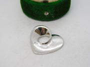 Sterling Silver Swirling Heart Charm Pendant Vintage c1970
