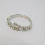 Sterling Silver Paste Set Cross Over Split Band Dress Ring Vintage c1970 Size O