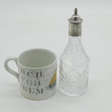 George III Sterling Silver Topped Cut Glass Sauce Bottle Antique c1760