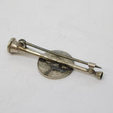 Sterling Silver Hunting Horn & Lucky Threepence Stock Pin Brooch Antique 1913