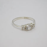 Sterling Silver Triple Paste Set Engagement Band Ring Vintage c1970 Size O 1/2